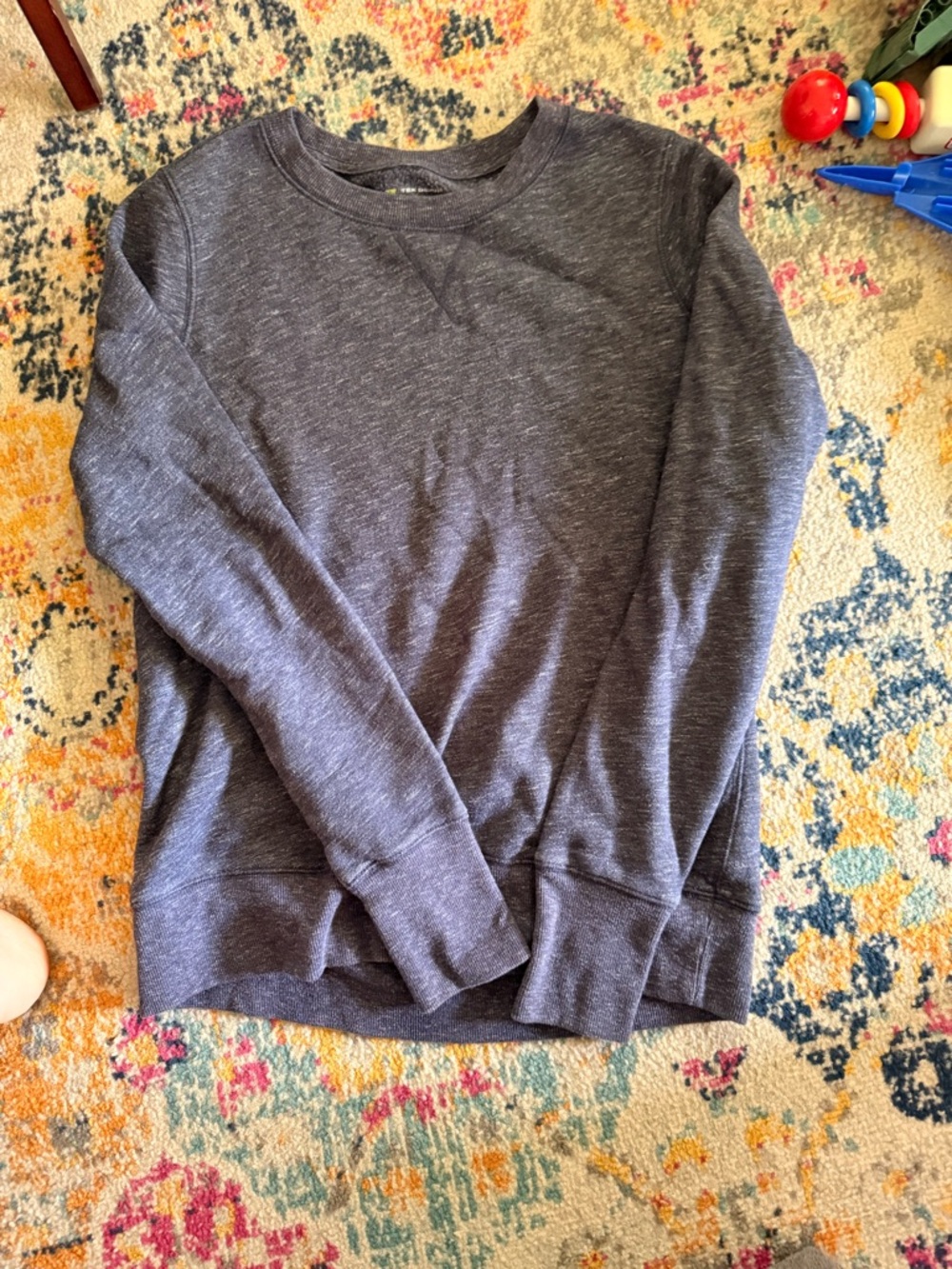 tek gear Dark blue Heather Pullover Sweatshirt with Lime Logo